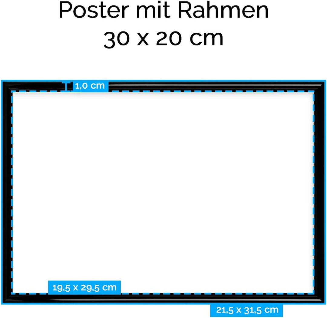 artboxONE Poster mit schwarzem Rahmen 30x20 cm Städte Skyline Hamburg - Bild Hamburg Hamburg minimal