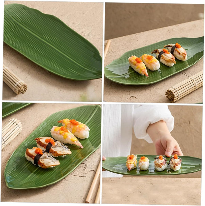 Cabilock Keramik-speiseteller Als Sushi-teller Blattförmiger Teller Für Dessert Westliche Speisetell