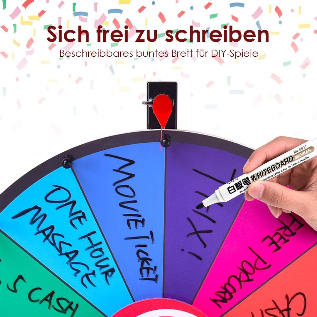 COSTWAY 24" Glücksrad Spielzeug Farbe Rad Spiele für Lotteriespiele Wortspiele, inkl. Radiergummi un