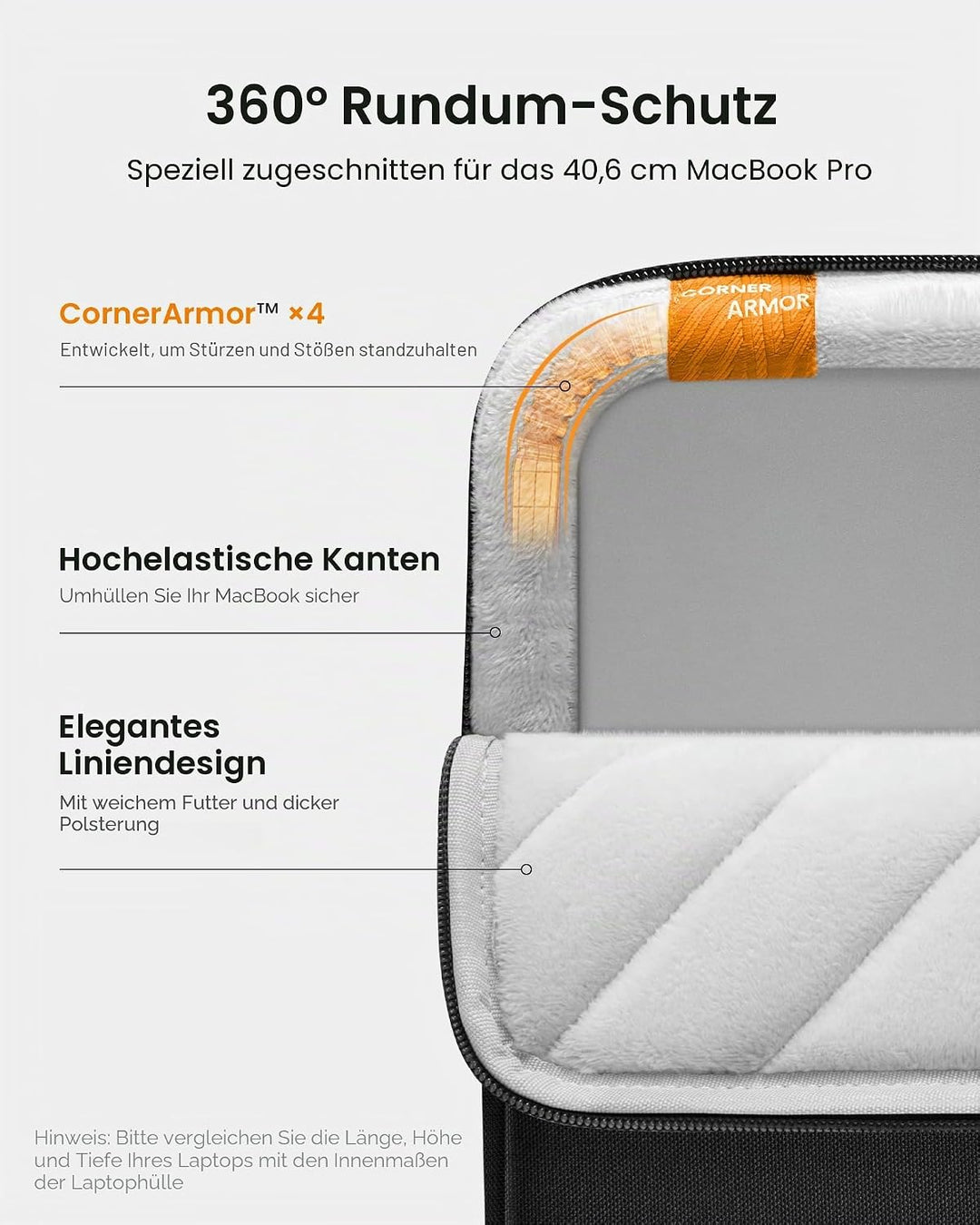 tomtoc 360° Schutzhülle Laptop Hülle für 16 Zoll MacBook Pro M3/M2/M1 Pro/Max A2991 A2780 A2485 A214