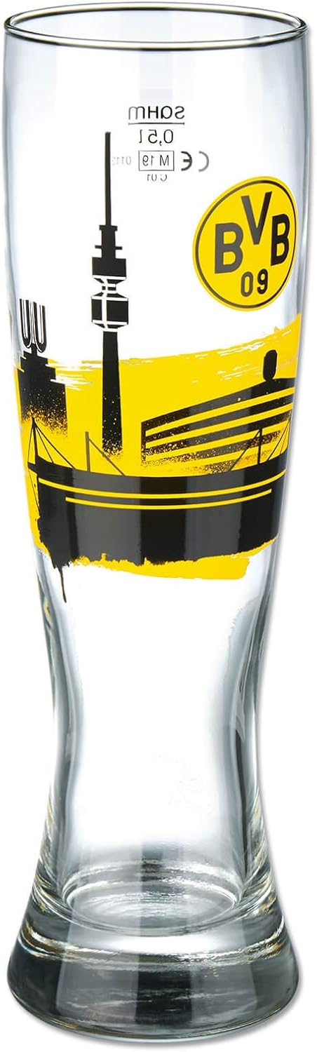 Borussia Dortmund BVB-Weizenglas, 0.5 liters, 1 Stück (1er Pack)