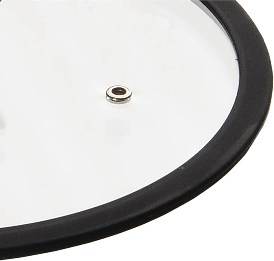Moneta Flachdeckel, Silikonrand und Knauf, 32 cm, transparent und schwarz, 0004124532