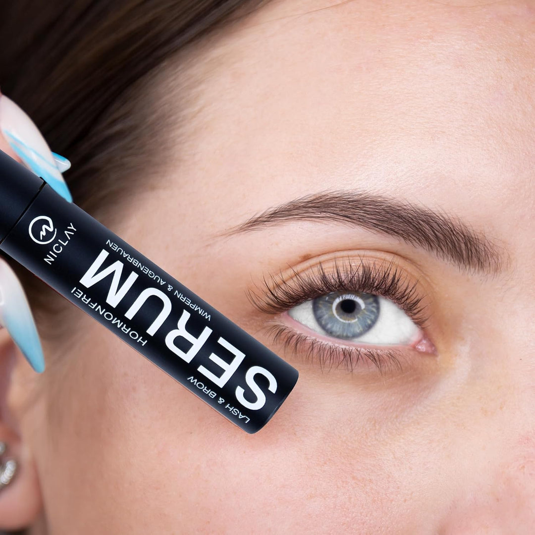 NICLAY hormonfreies Wimpern- &amp; Augenbrauenserum – Lash Serum, Brow Booster, Veganes Wimpernserum für