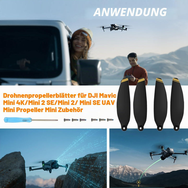 24Pcs Propeller für DJI Mini 4K, Mini 2 SE/ 2/ SE | Drohnen Ersatzpropeller Luftschrauben Set mit Sc