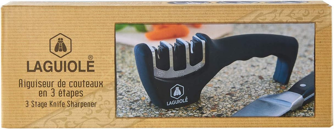 LAGUIOLE - 3-stufiger Messerschärfer - edelstahl - schwarz