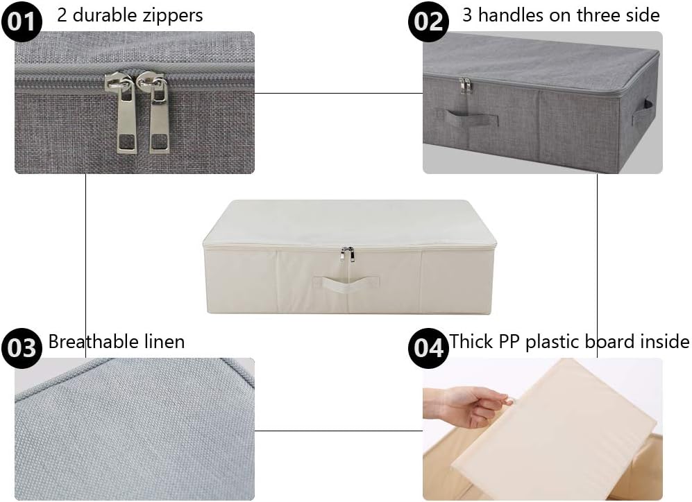 iwill CREATE PRO IKEA Style Fabric Folding Under Bed Aufbewahrungsbox Organizer mit Deckel, zusammen