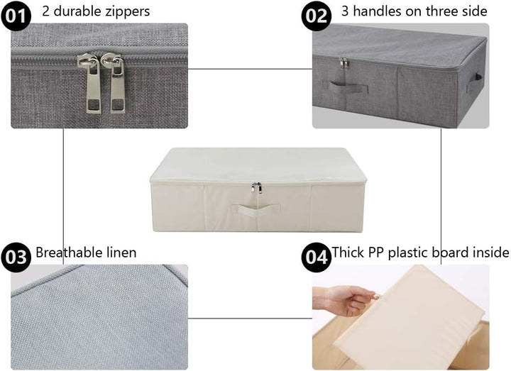 iwill CREATE PRO IKEA Style Fabric Folding Under Bed Aufbewahrungsbox Organizer mit Deckel, zusammen