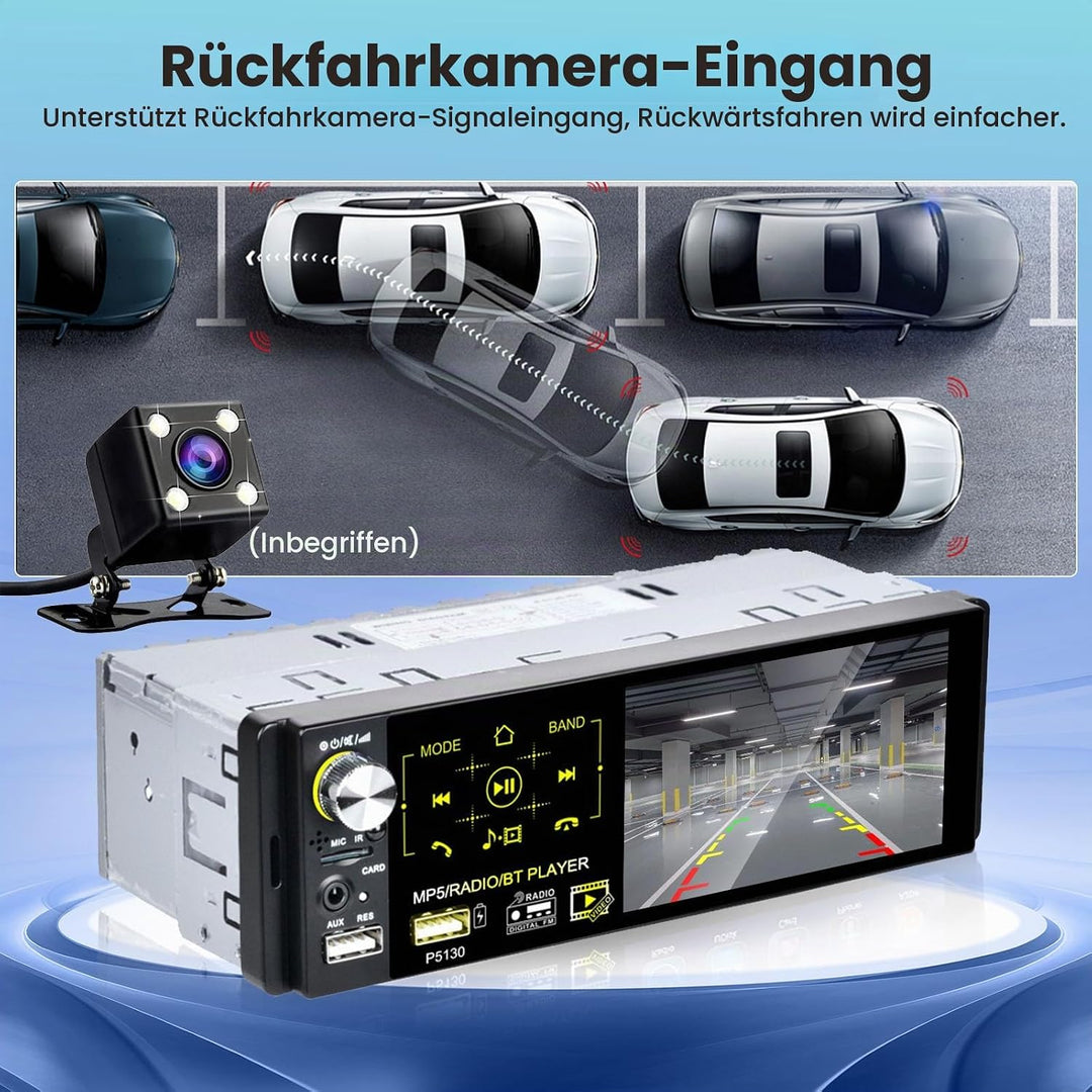 RDS Autoradio 1 Din Bluetooth Freisprecheinrichtung Autoradio mit 4.1 Zoll Bildschirm 1 Din Auto Rad