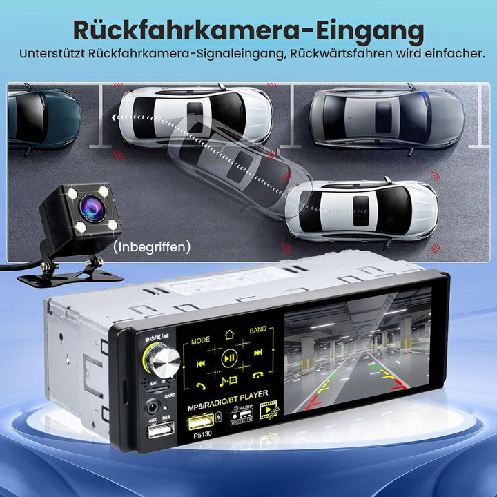 RDS Autoradio 1 Din Bluetooth Freisprecheinrichtung Autoradio mit 4.1 Zoll Bildschirm 1 Din Auto Rad