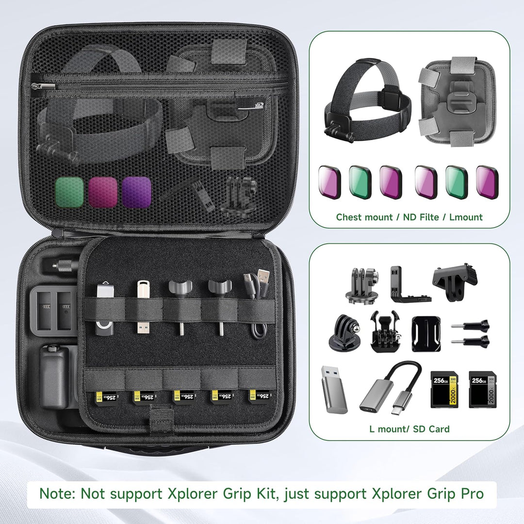 Tasche für Insta360 ACE Pro/Ace Pro 2 Xplorer Grip Pro Flash Print Bundle Case Zubehör Hard Storage
