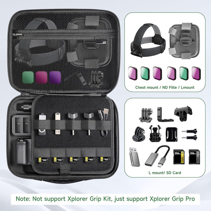 Tasche für Insta360 ACE Pro/Ace Pro 2 Xplorer Grip Pro Flash Print Bundle Case Zubehör Hard Storage