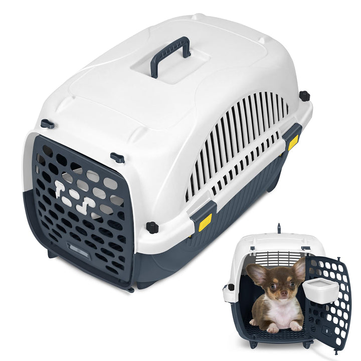 Aufun Transportbox für Haustiere für kleine Hunde und Katzen aus Kunststoff, 61 x 37 x 37 cm Tiertra