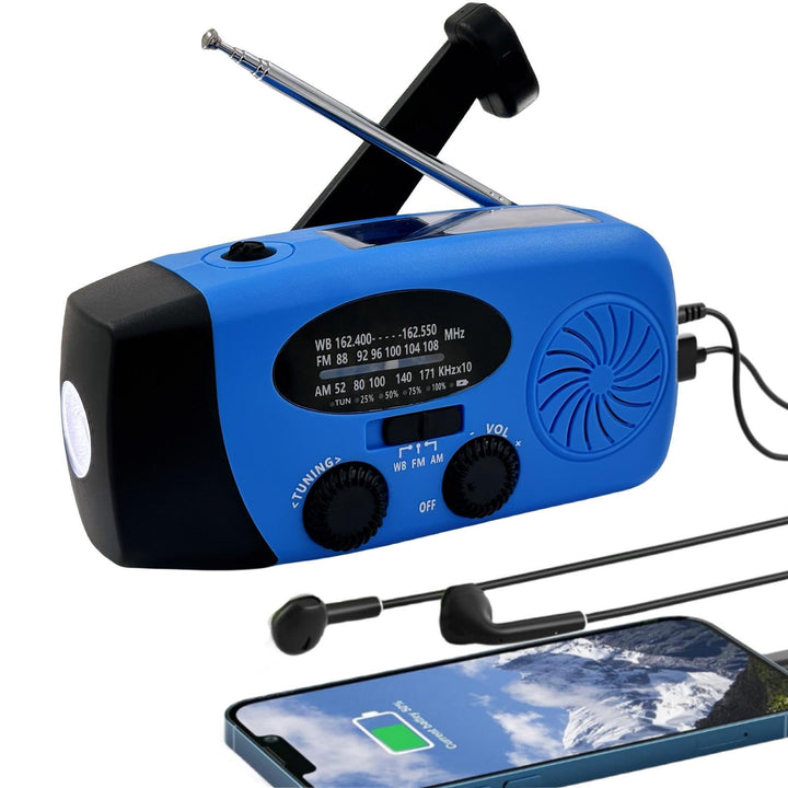 Solarradio zum Aufziehen, 5000 mAh, Notfallkurbel, Wetterradio, Solarradio mit Taschenlampe, NOAA/FM