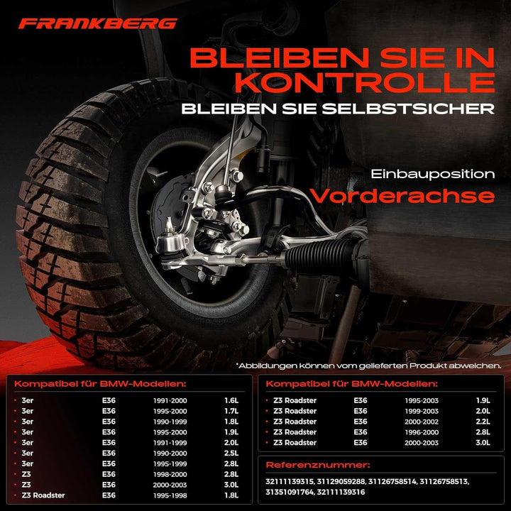 Frankberg 8x Querlenkersatz Vorderachse Kompatibel mit 3er E36 316 318 320 323 325 328 1990-2000 Z3