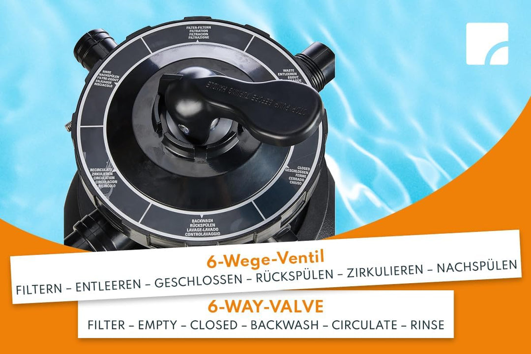 Steinbach Filteranlage Classic 250N – 040385 – Pumpe für Pools mit bis zu 19.000 l – Mit 7-Wege-Vent