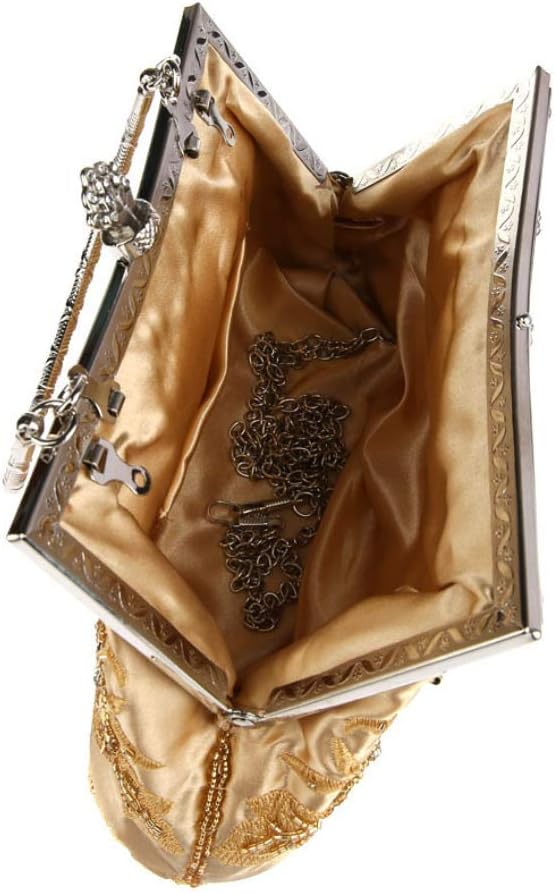 Ro Rox Marie Vintage 1920er Flapper Gatsby Peaky Blinders Party Abendhandtasche Gold, Gold