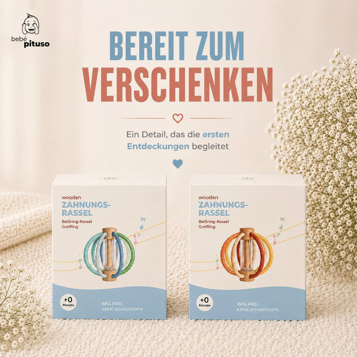 Zahnungshilfe Baby aus Silikon – Montessori Spielzeug 0-6 Monate – Tummy Time Toys mit sensorischer