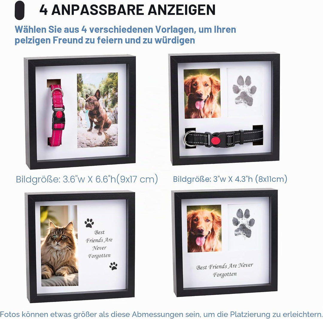 OtterPets Gedenk-Bilderrahmen für Haustiere – Gedenken für Hunde & Katzen – Schattenbox, Black
