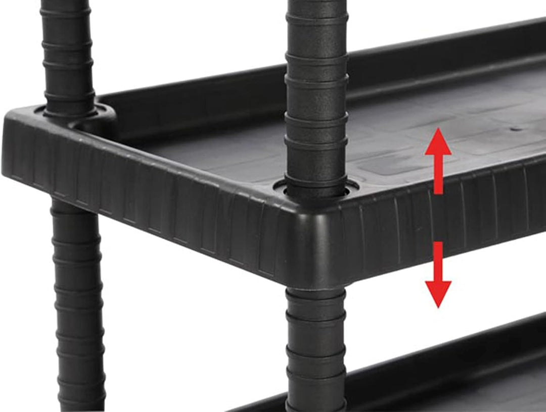 Art Plast D+75373 Rollwagen aus Polypropylen, Sheel, Schwarz, 750 x 375 x 920 mm