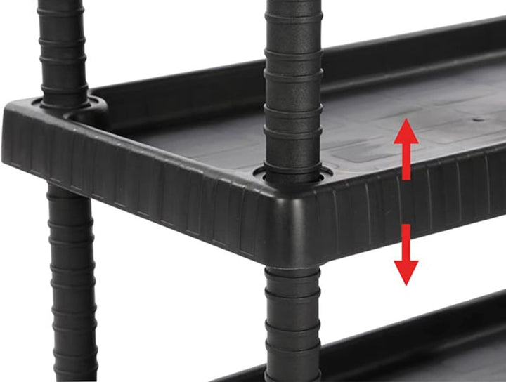 Art Plast D+75373 Rollwagen aus Polypropylen, Sheel, Schwarz, 750 x 375 x 920 mm