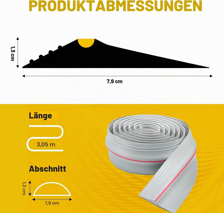 Garagentor Dichtung 3M universeller Schwellendichtung Wetterfeste Gummi-Bodenabdichtung，Gummi DIY Bo