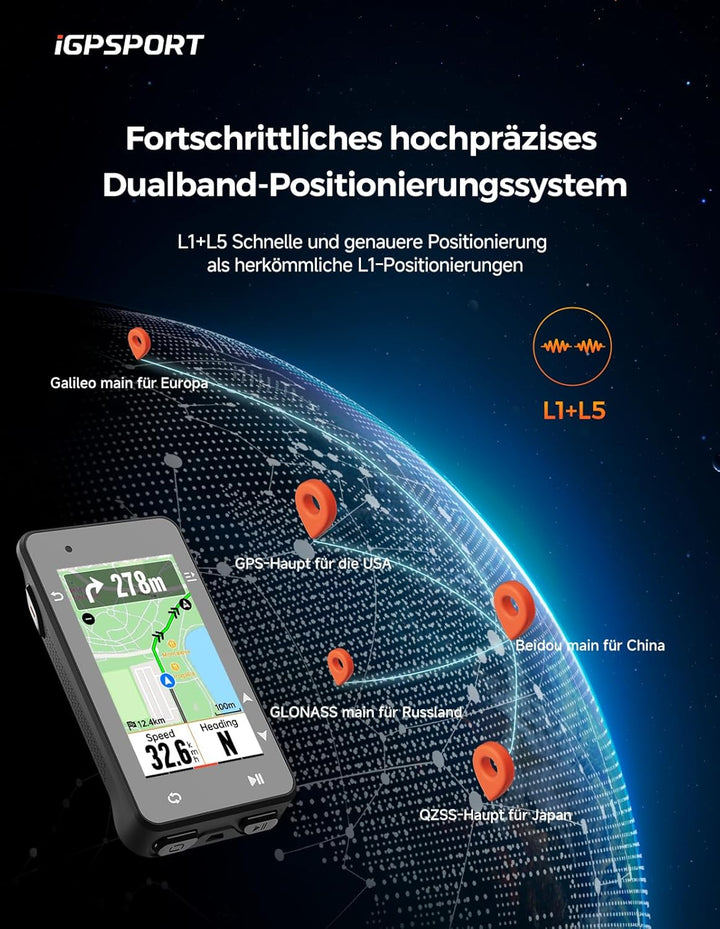 iGPSPORT iGS630S Fahrradcomputer GPS, 2.8'' Bildschirm mit Map Navigation Segment Climb Funktion Wir