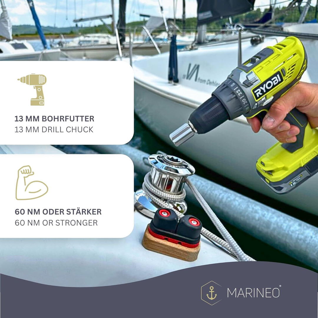 MARINEO Winch Bit – Winschadapter für Akkuschrauber Bohrmaschine Akkuschrauber zum elektrischen Wins
