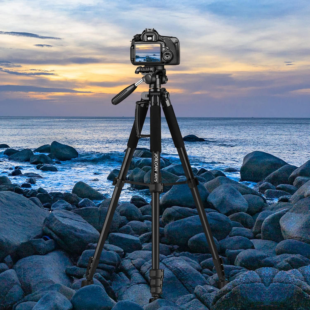 JOILCAN Kamera Stativ, 187cm Aluminium Leichte Dreibeinstativ für Canon Nikon DSLR mit Abnehmbar 3-W