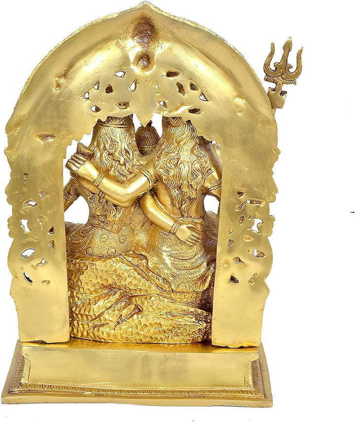 AONA Shiv Parivar Messing Pooja Idol/Messing Made Shiv Parivar/Shiv Parvati Ganesh Idol für Glück, E