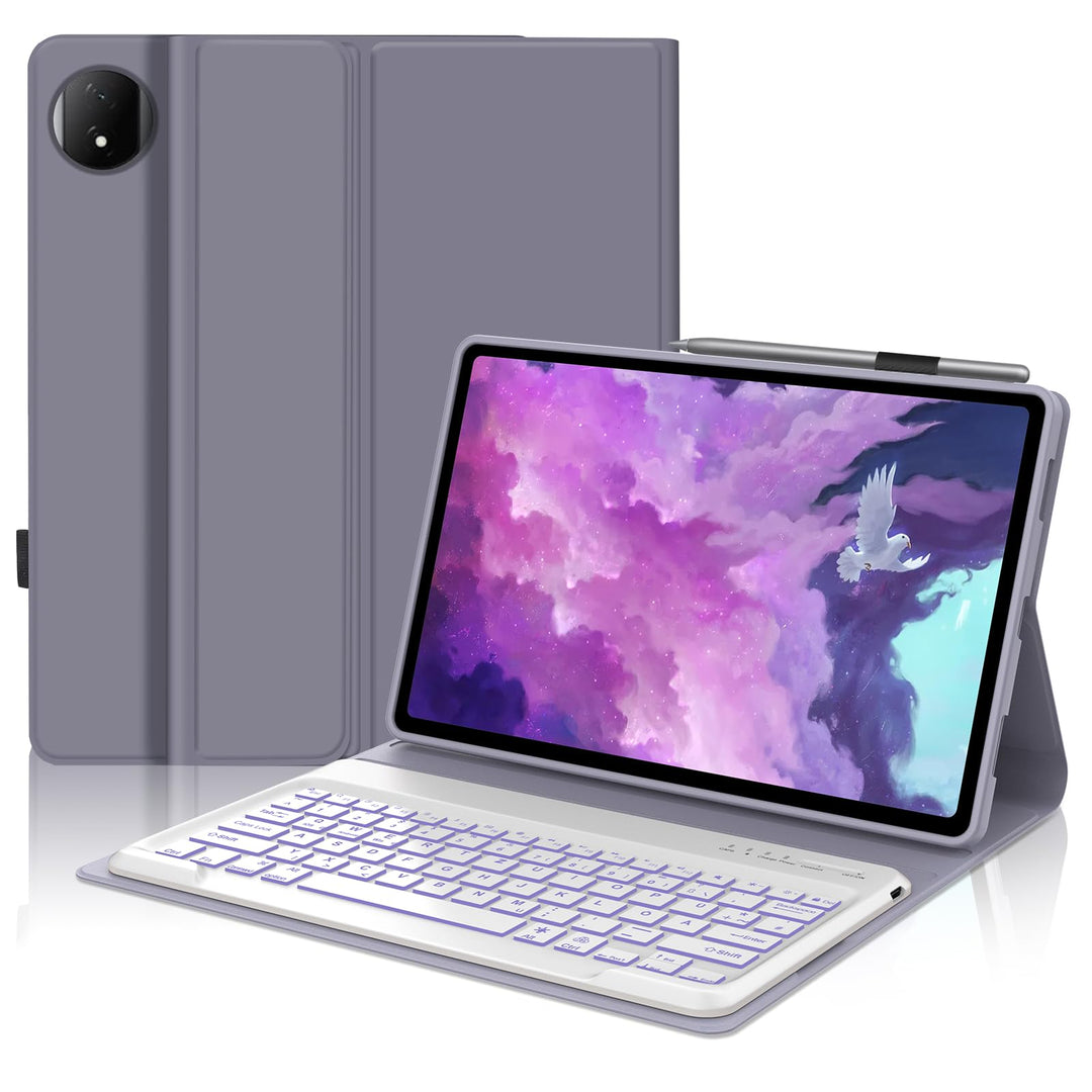 Tastatur Hülle für Honor Magic Pad 2 Tablet 12.3 Zoll, 7 Farben Beleuchtung, Deutscher QWERTZ Tastat