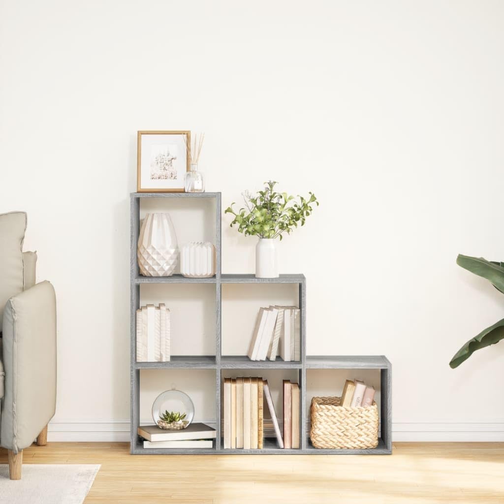 vidaXL Raumteiler Bücherregal 3 Etagen, Standregal Treppenregal für Wohnzimmer Schlafzimmer Büro, St