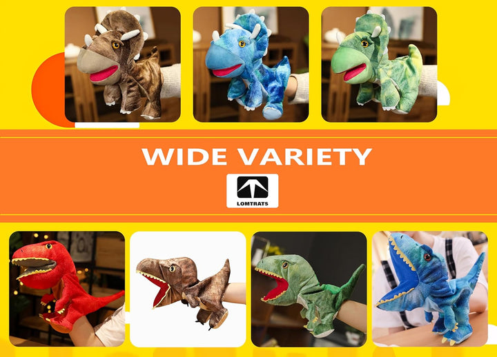 LOMTRATS Dinosaurier-Handpuppen für Kinder, Kleinkind enthält Triceratops und Tyrannosaurus Rex mit