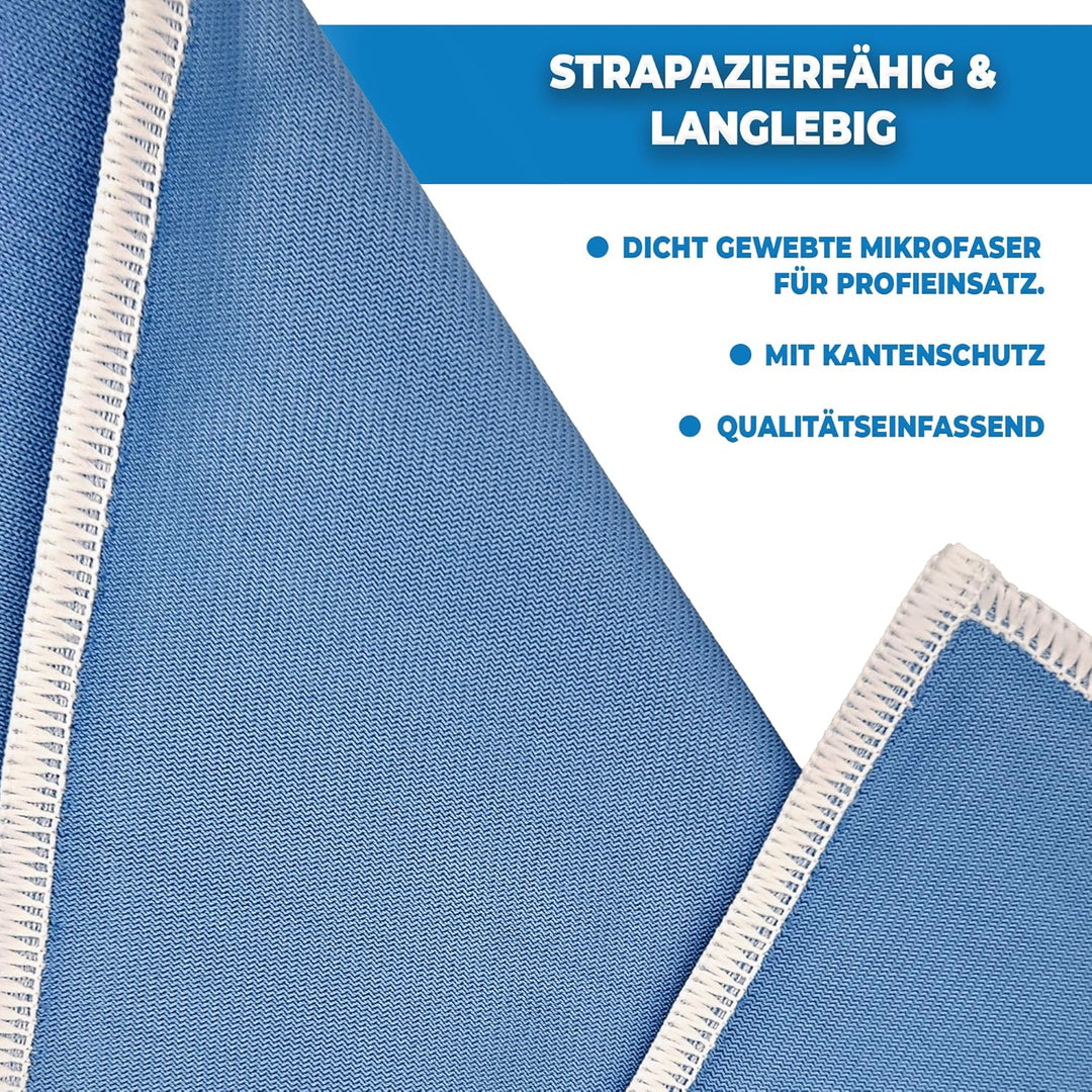 10X Microfaser Glastuch 40x40cm f. Nass- und Trockenreinigung von glatten Oberflächen | Fenstertuch