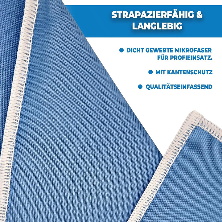 10X Microfaser Glastuch 40x40cm f. Nass- und Trockenreinigung von glatten Oberflächen | Fenstertuch