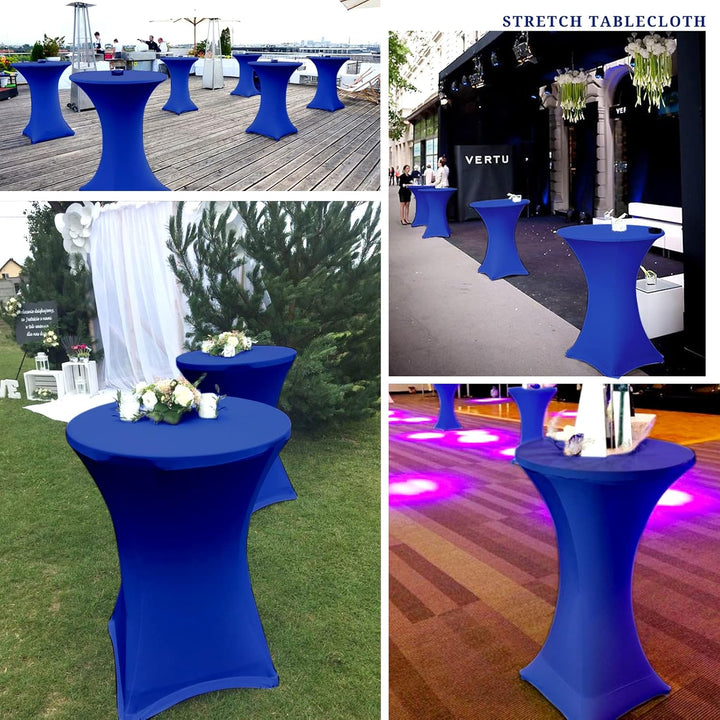 Showgeous 6er-Set Stretch Stehtisch Husse für Bistrotisch Ø 80-85 cm, Stehtischhussen Verstärkung im