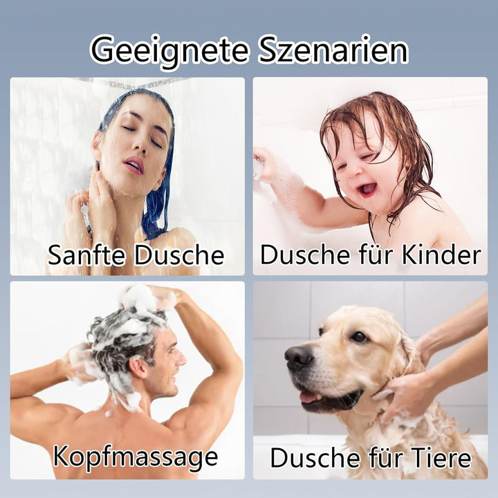 Duschkopf mit 4 PP Filter, Handbrause Wassersparend, Duschkopf Duschbrause mit 5 Strahlarten Hochdru