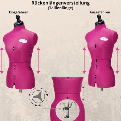 DEUBL SCHNEIDERPUPPEN Damen verstellbar "CELINE MULTI" (Gr.M/42-50) 8-teilig komplett einstellbar, 3