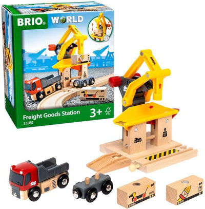 BRIO World 33280 Frachtverladestation - Eisenbahnzubehör Holzeisenbahn - Kleinkinderspielzeug empfoh