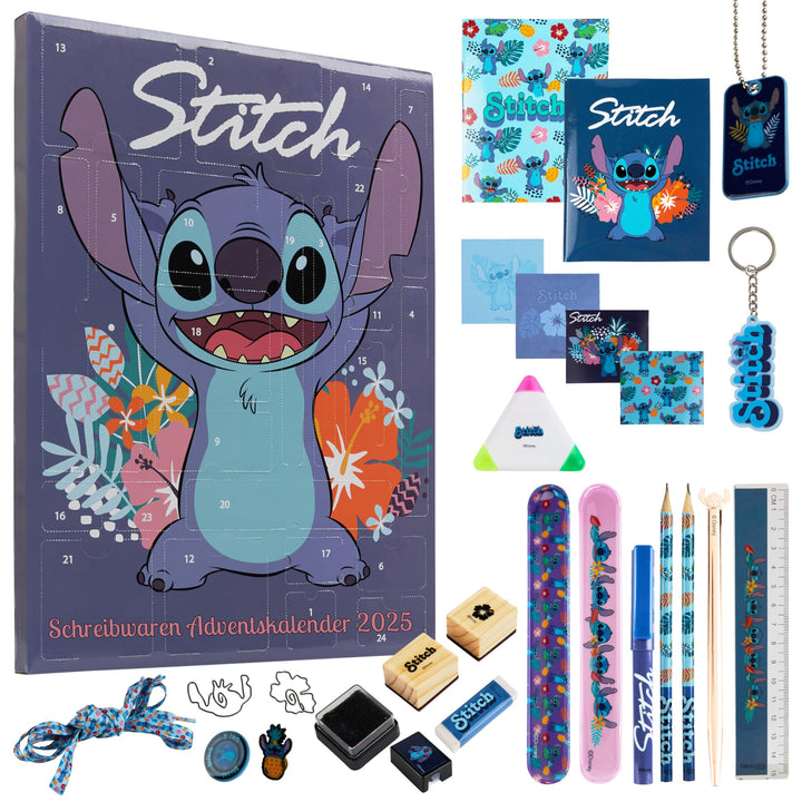 Disney Stitch Adventskalender 2023 Schreibwaren Lilo und Stitch Kinder: 24 Überraschungen mit Schrei