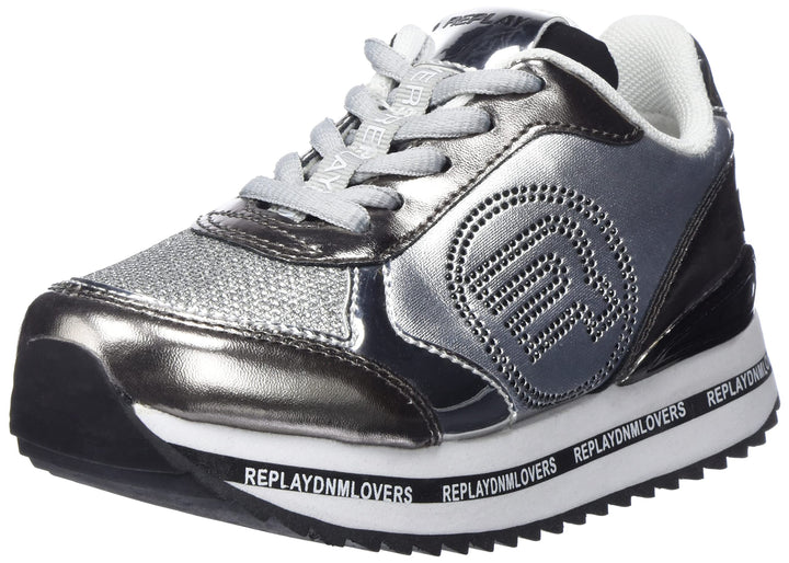 Replay Mädchen Penny Jr Sneaker 32 EU 051silver Black, 32 EU 051silver Black