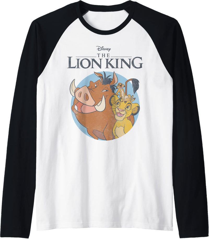 Disney The Lion King Timon Pumbaa & Simba Portrait Logo Raglan