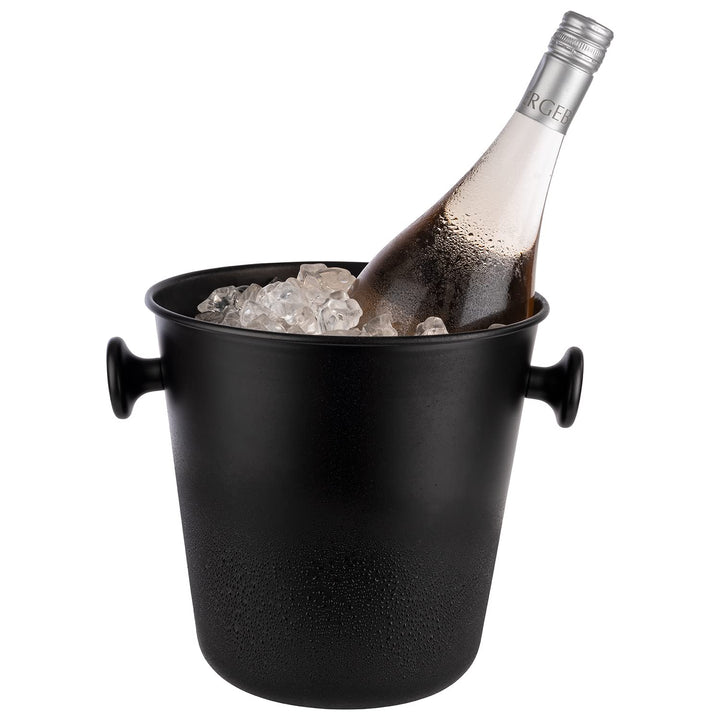 APS 36117 Wein-/Sektkühler, Aluminum, Ø 27 cm, Höhe 24 cm, Fassungsvermögen 8 Liter Schwarz 8 Liter,