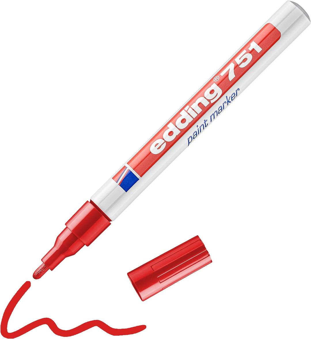 edding 751 Lackmarker - rot - 10 Stifte - Rundspitze 1-2 mm - Lackstift zur Markierung und Beschrift