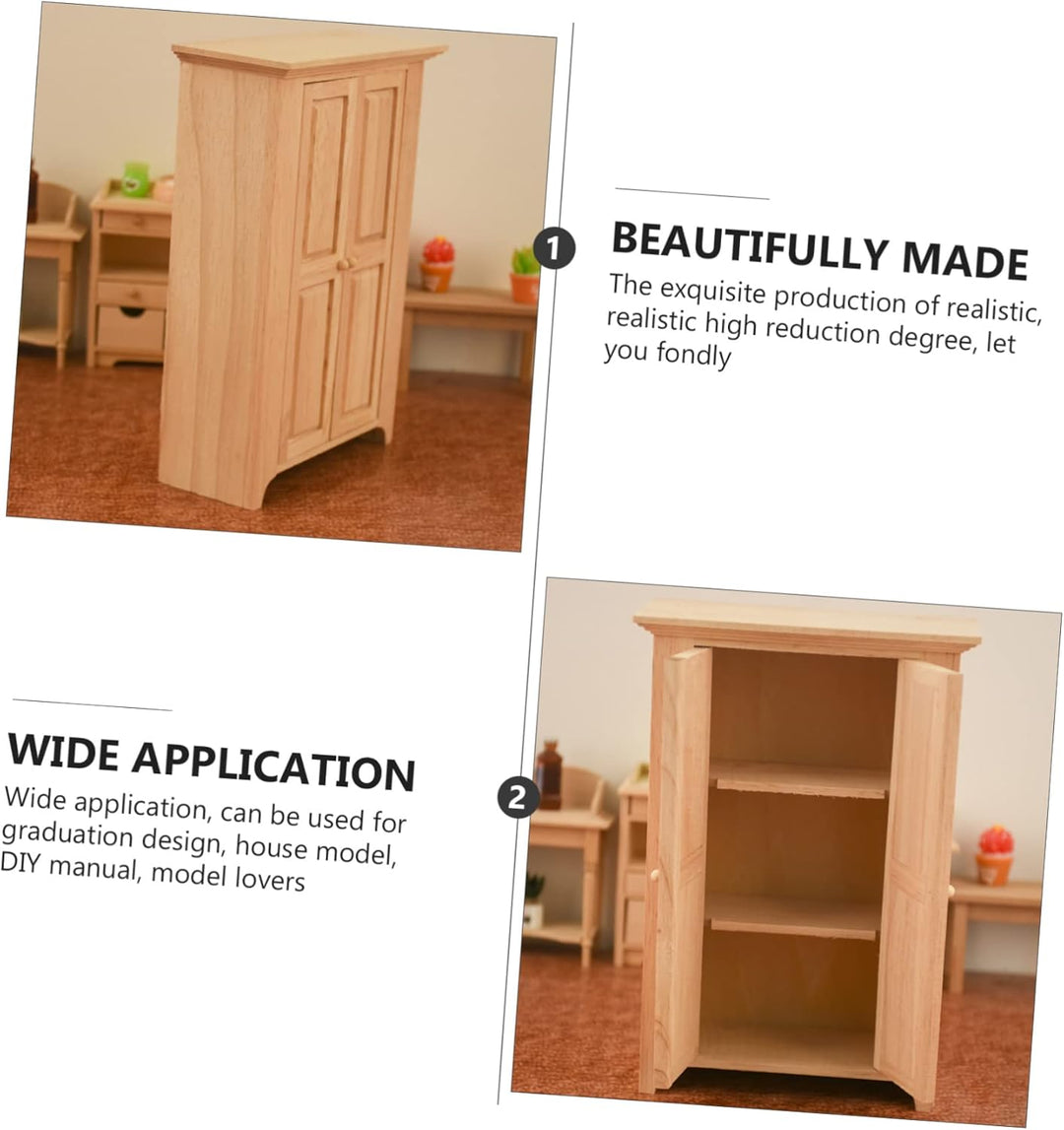Yardwe Puppenhaus Kleiderschrank Holz, 11.3 x 5.6 x 16.6 cm, Synthetischem Material, Miniatur MöBel