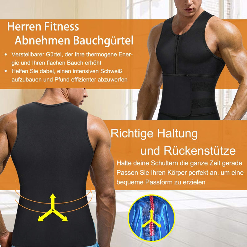 Bingrong Herren Bauchweggürtel Fitnessgürtel Schwitzgürtel Fitness Gürtel Bauchgürtel Abnehmen Neopr