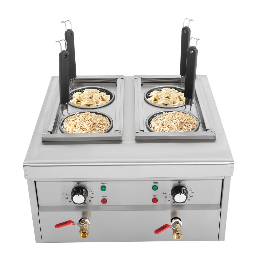 2KW Nudelkocher mit 4 Körben, Nudelkocher Pastakocher aus Edelstahl Pastakocher Pasta Station, Tempe