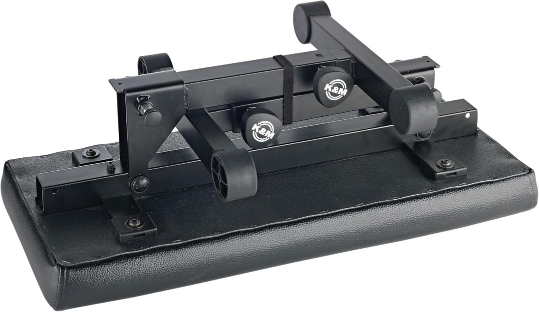 K&M 14087 Klavierbank Schwarz – Stahl, Kunstleder – Polstersitz, breite Sitzfläche – Höhenverstellba