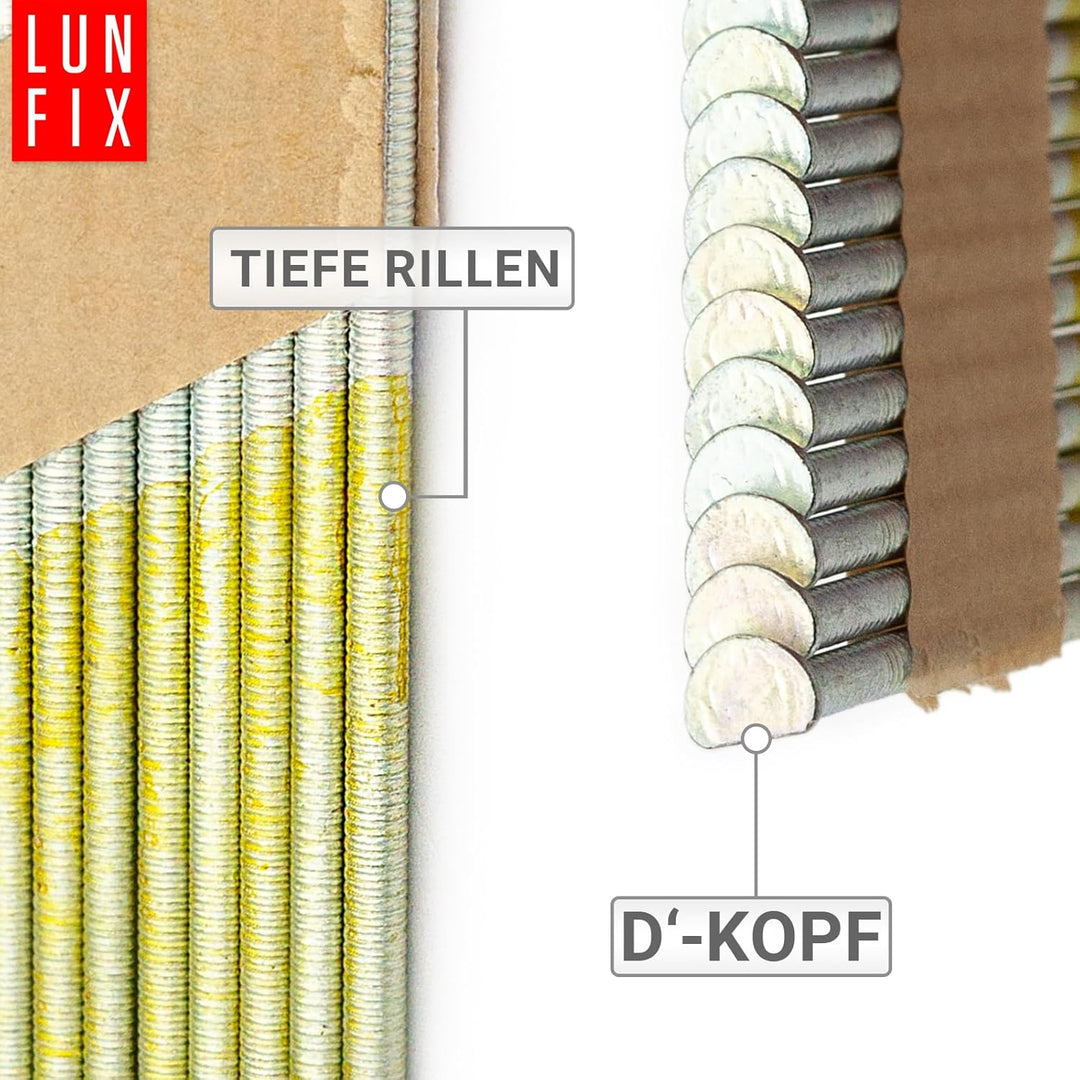 34° Ringschaftnägel 3,1x90 mm aus Stahl verzinkt, papiergebunden auf Streifen – Packung 2000 Stk. –
