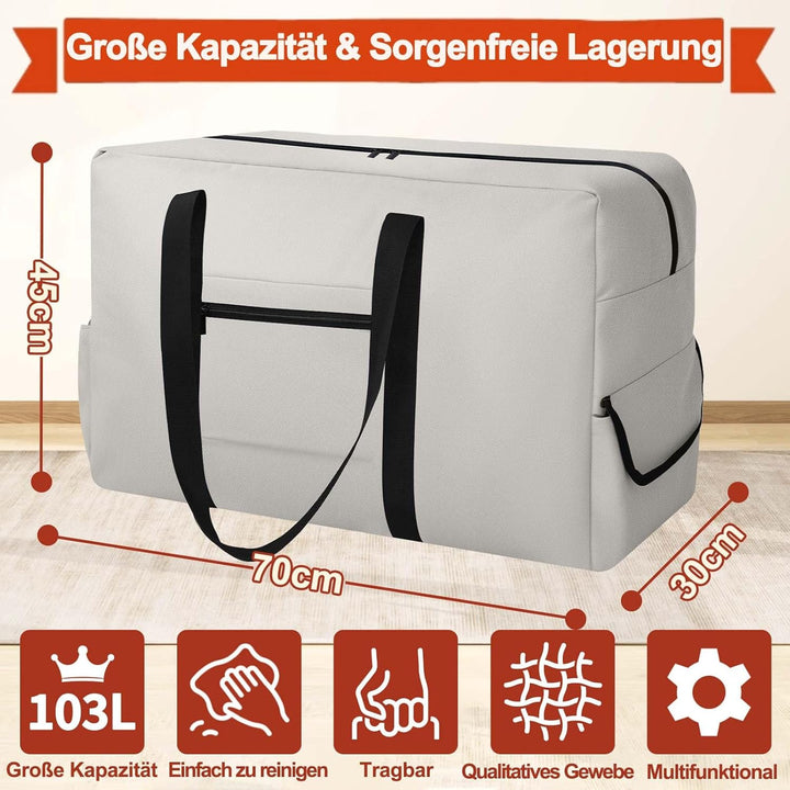 Extra Grosse Aufbewahrungstasche, Oxford Heavy-Duty Umzugstaschen mit Reissverschlüssen Handgriff, w