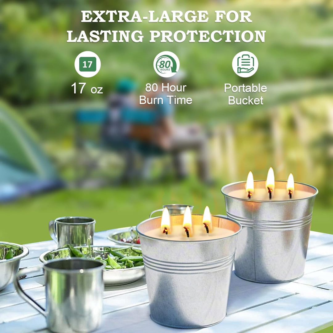 Citronella Kerze Outdoor Gross, 2 x 15oz Outdoor Kerzen Natürliche Sojawachs Zitronella Kerze Garten